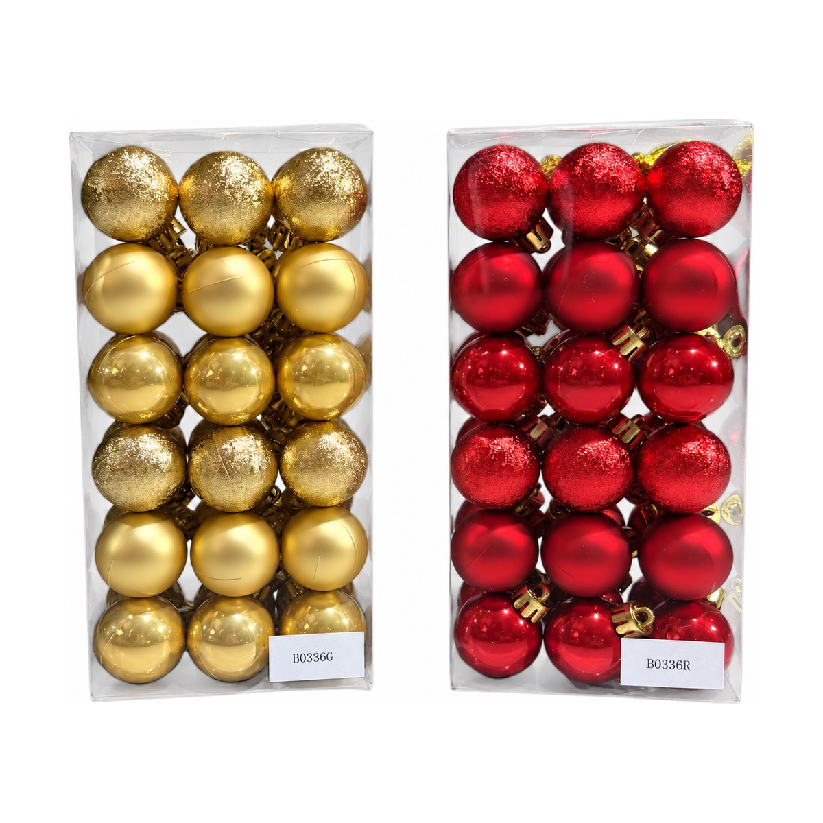 Bolas 3 cm · x 36 - Rojo y Dorado - SERYMAR Decoración