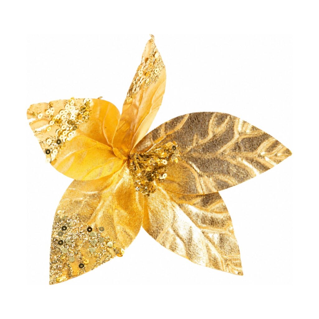 Poinsettia 23 cm - Dorado - SERYMAR Decoración