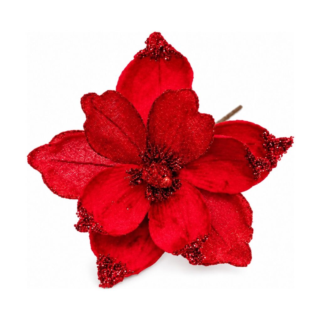 Flor de Navidad Roja 24 cm - SERYMAR Decoración