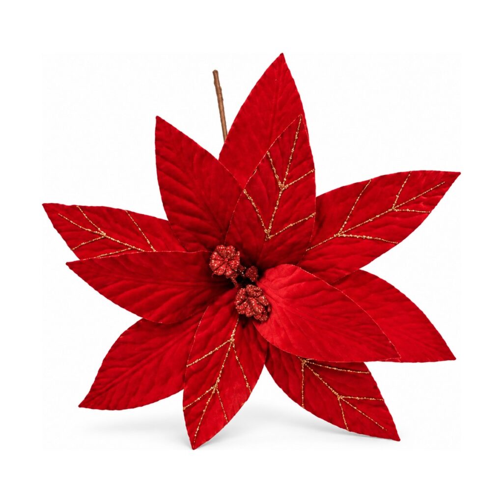 Flor de Navidad Roja 34 cm - SERYMAR Decoración