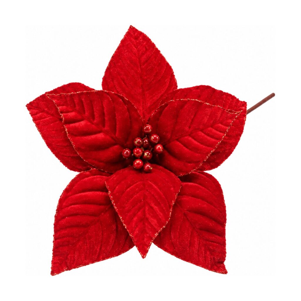 Flor de Navidad Roja 26 cm · 8 Pétalos - SERYMAR Decoración