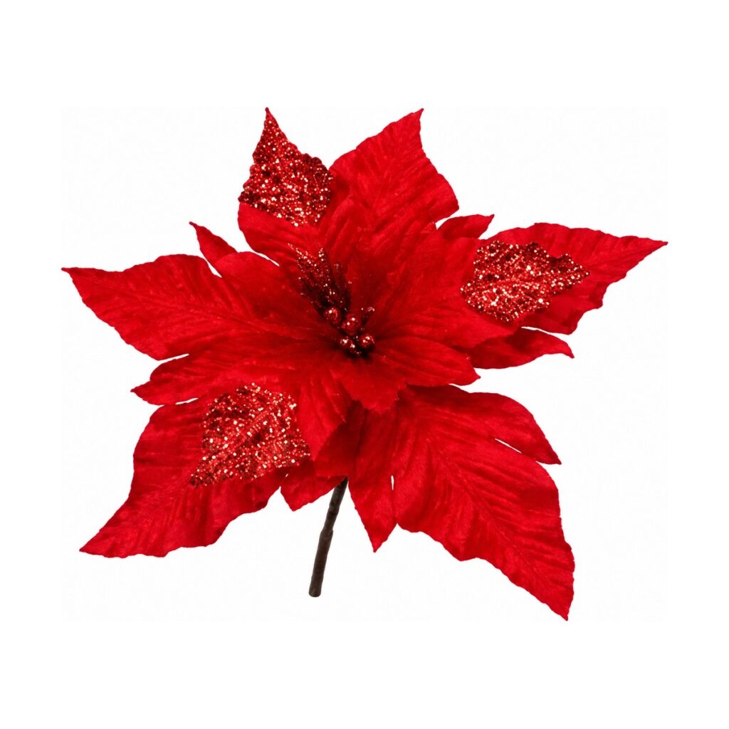 Flor de Navidad 42 cm · 8 Pétalos - Rojo - SERYMAR Decoración