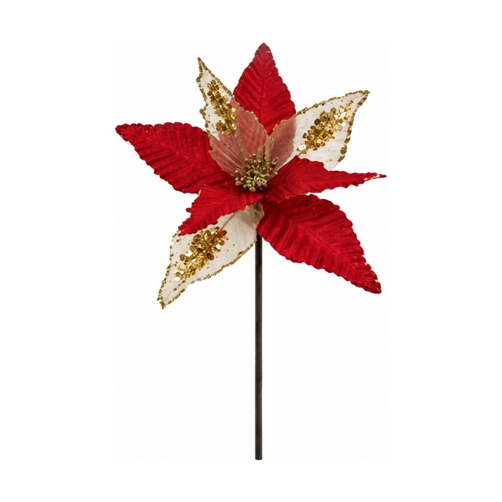 Flor de Navidad 33 cm · 8 Pétalos - Rojo - SERYMAR Decoración