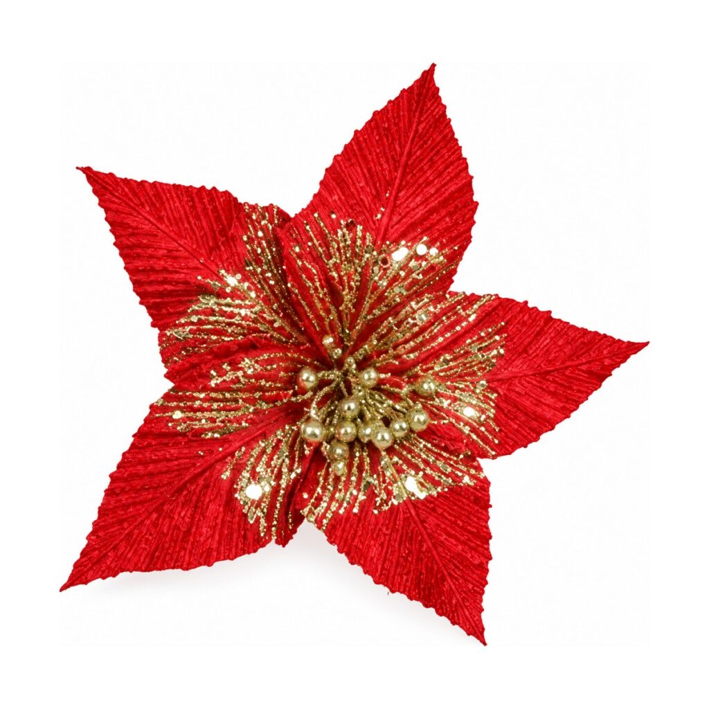 Flor de Navidad 21,5 cm - Rojo - SERYMAR Decoración