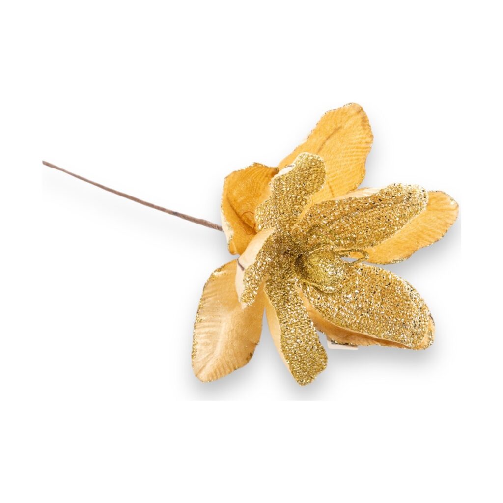 Poinsettia 20 cm - Dorado - SERYMAR Decoración