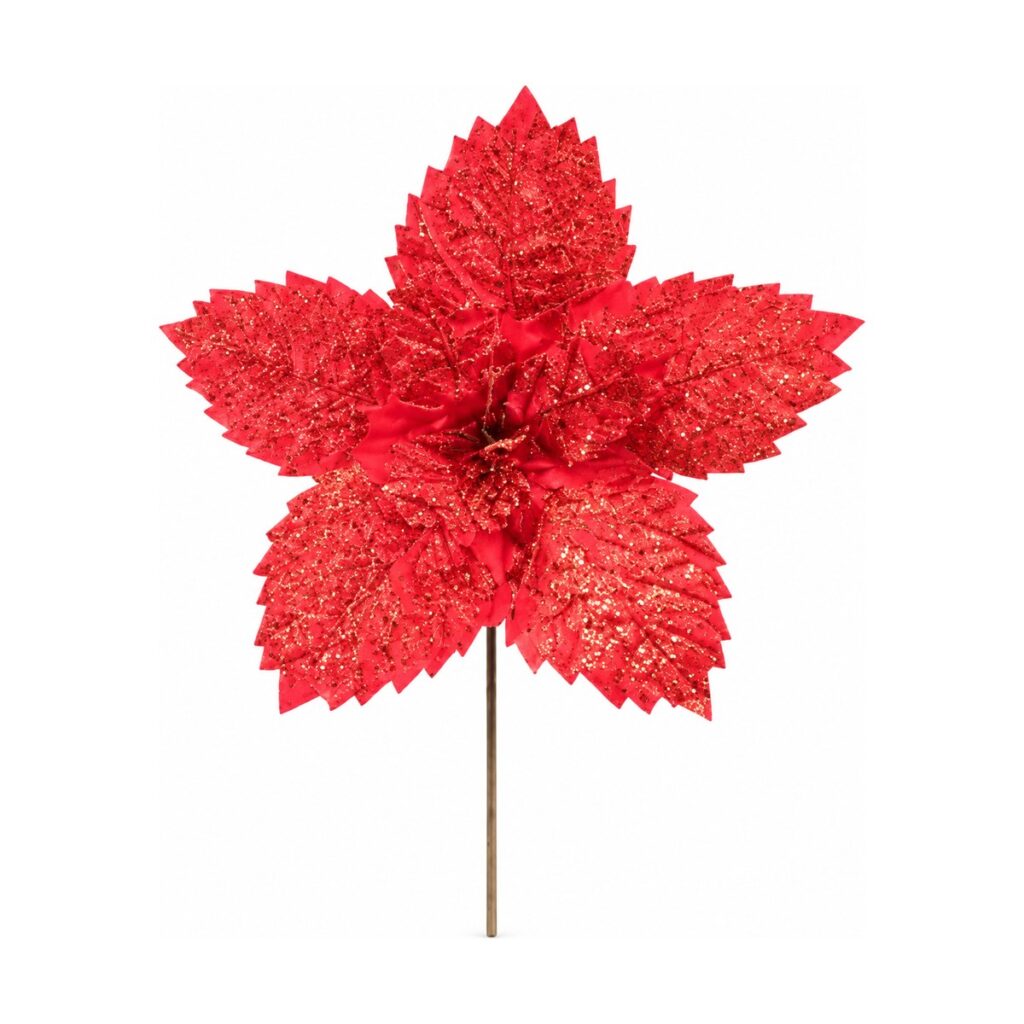 Flor de Navidad 34 cm · 8 Pétalos - Rojo - SERYMAR Decoración