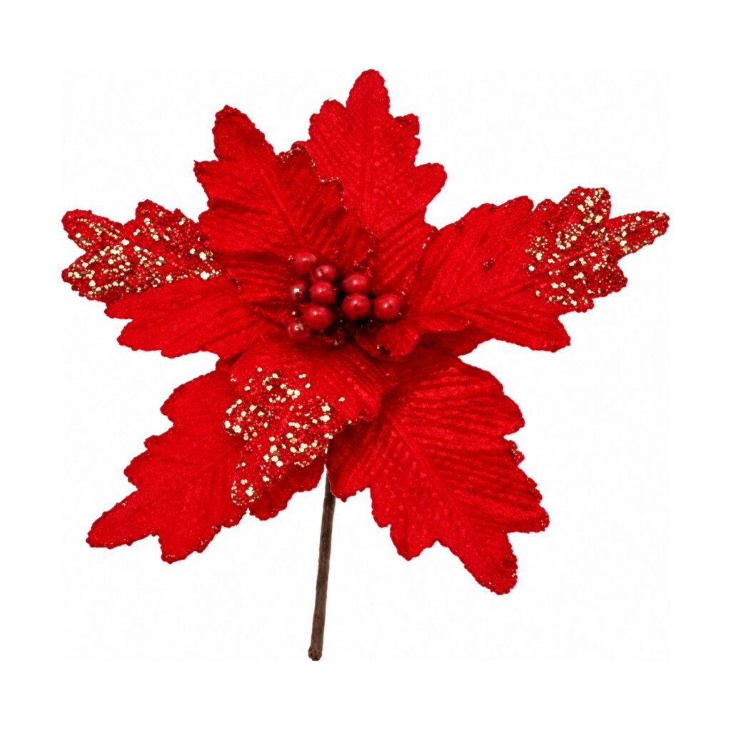 Flor de Navidad 34 cm · 8 Pétalos - Rojo - SERYMAR Decoración