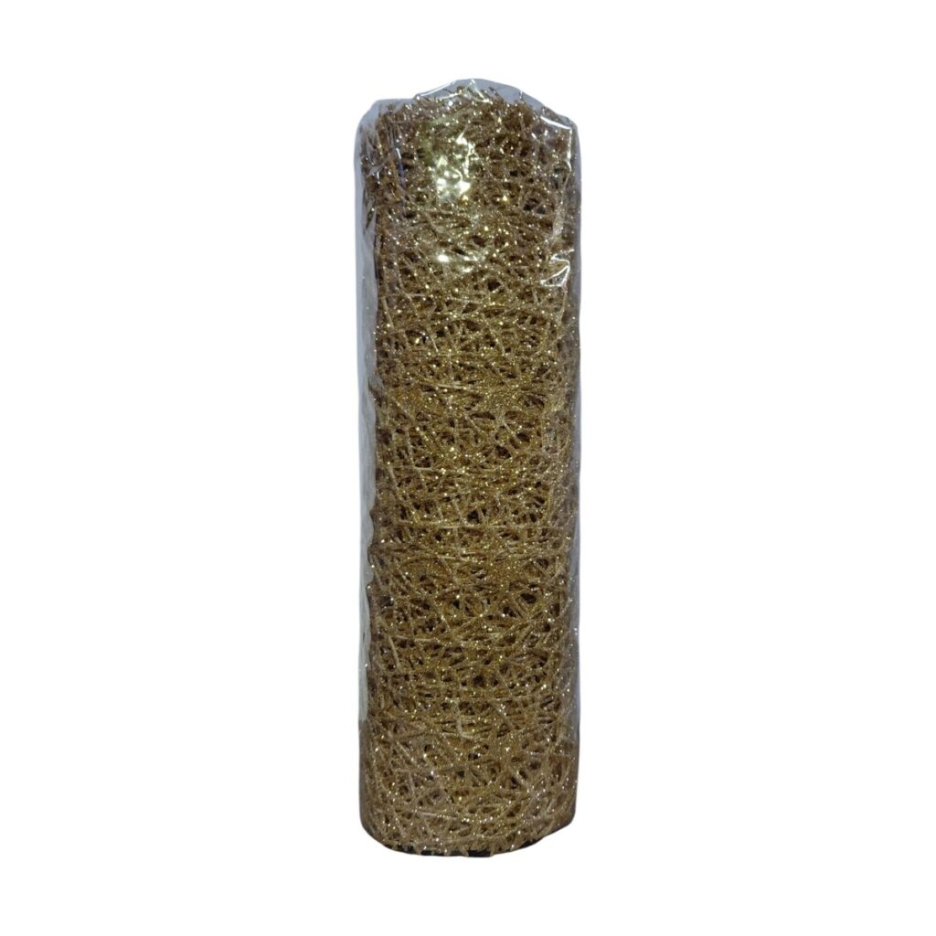 Malla Navideña 24 cm x 5 Yardas - Dorado - SERYMAR Decoración