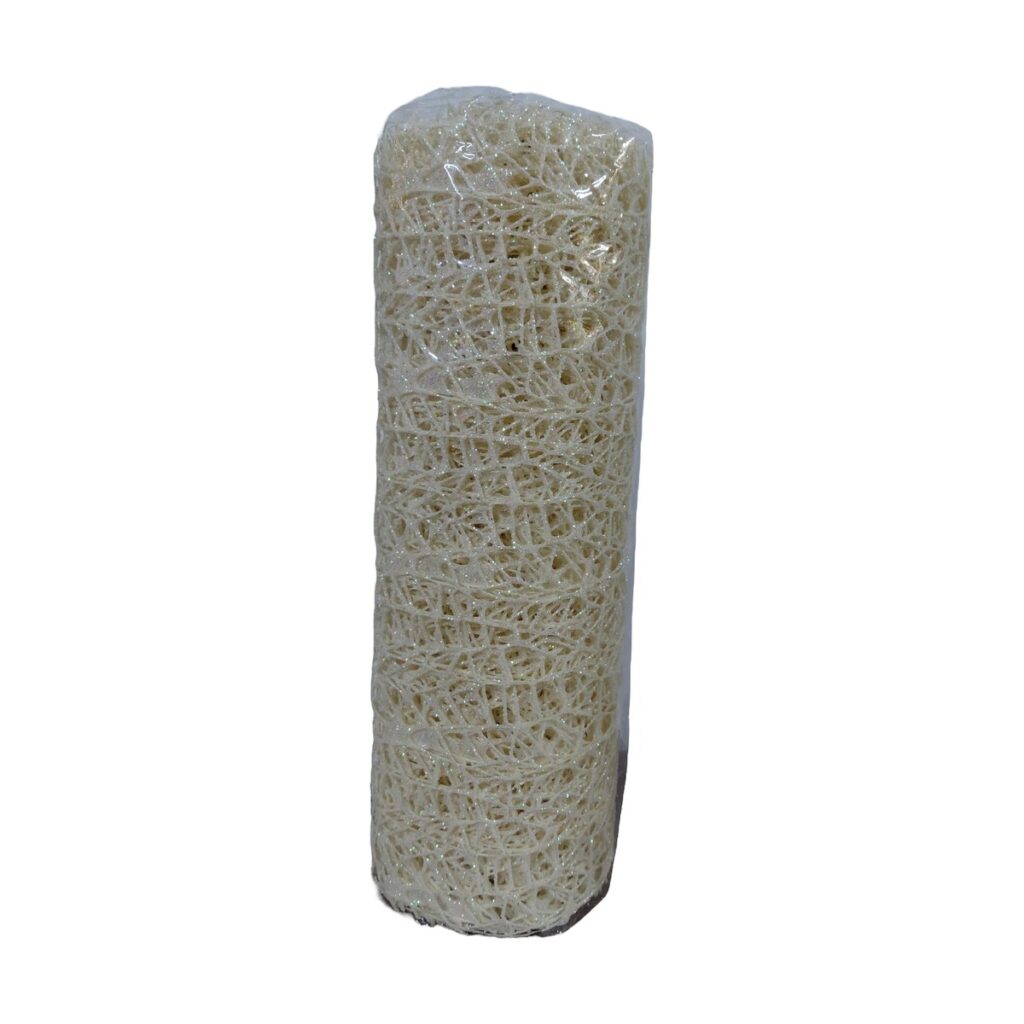 Malla Navideña 24 cm x 5 Yardas - Blanco - SERYMAR Decoración