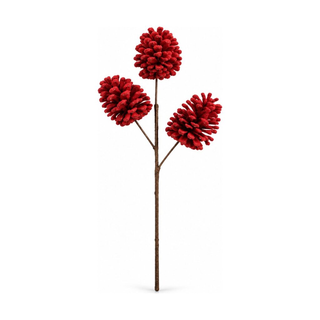 Follaje con Piñas 65 cm - Rojo - SERYMAR Decoración