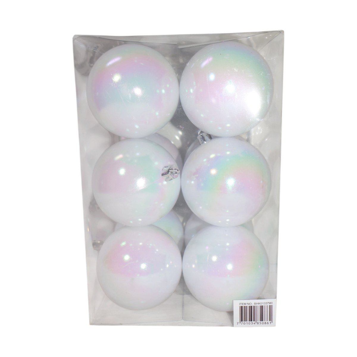 Bolas Blanco Iridiscente 8 cm · x 12 - SERYMAR Decoración
