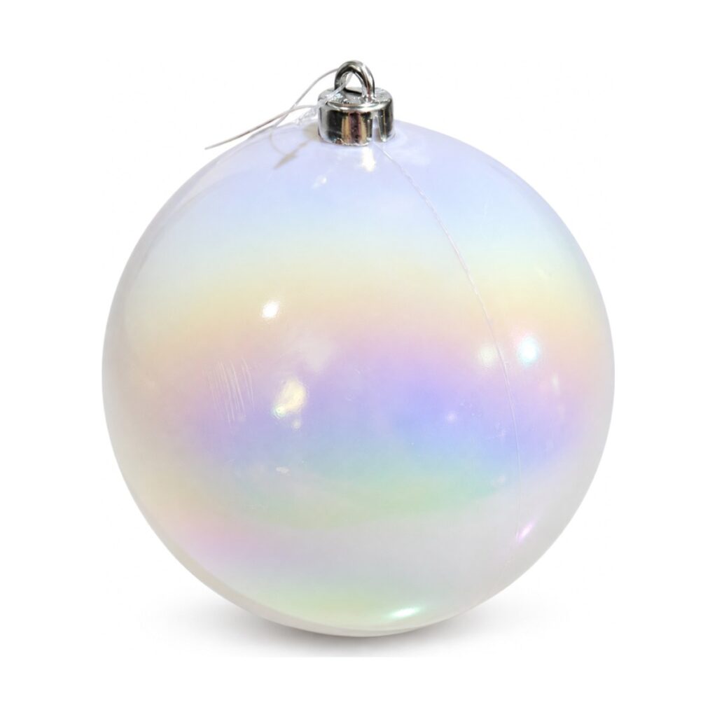Bola Blanco Iridiscente 20 cm · Unidad - SERYMAR Decoración