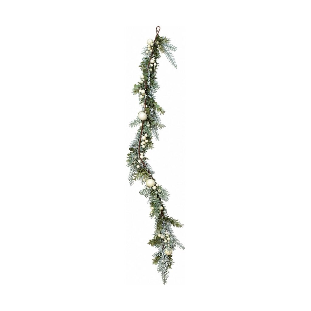 Guirnalda Nevada con Berries y Esferas Crema 162 cm - SERYMAR Decoración